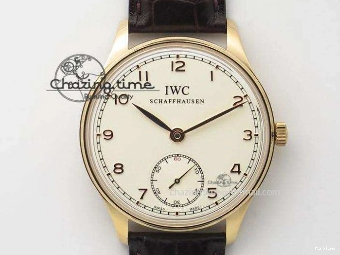 MIROTIME 0207 Compact Portuguese IW545409 RG ZF 1:1 Best Edition White Dial On Brown Leather Strap A 7336